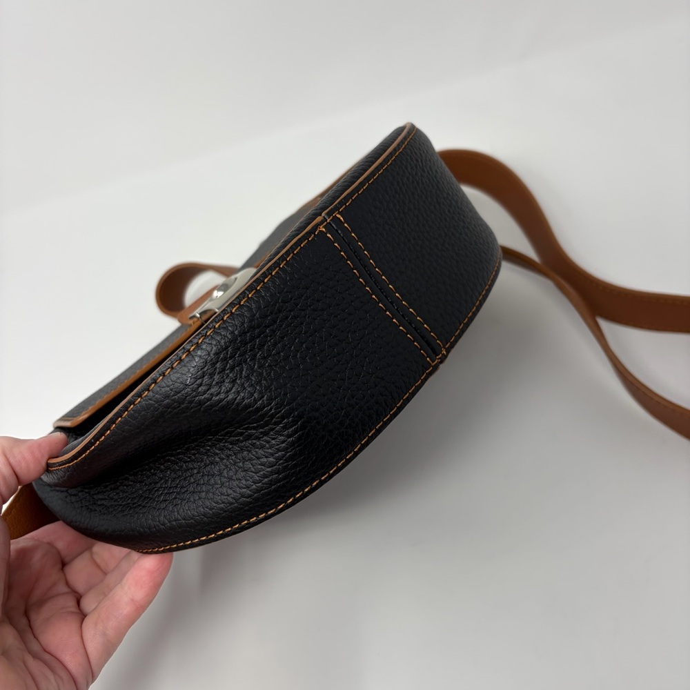 Spanish Made Black and Tan Leather Saddle Bag 100% Leather Artisan - Picture 3 of 7